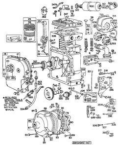 Cyl,crankcase,piston,control Diagram and Parts List for 190400-0733-XX  Briggs and Stratton Engine